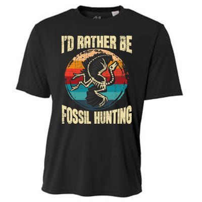 I'd Rather Be Fossil Hunting Paleontologist Paleontology Cooling Performance Crew T-Shirt