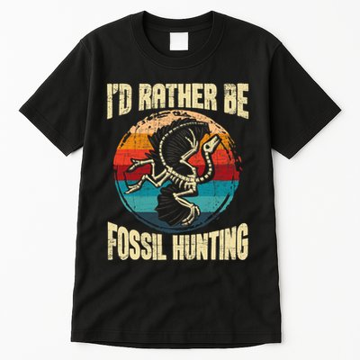 I'd Rather Be Fossil Hunting Paleontologist Paleontology Tall T-Shirt