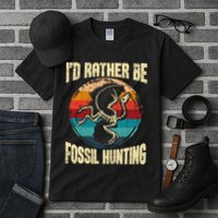 I'd Rather Be Fossil Hunting Paleontologist Paleontology Tall T-Shirt