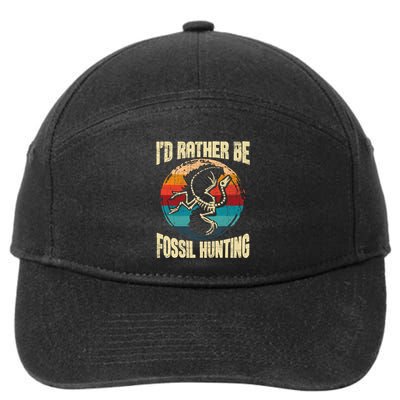 I'd Rather Be Fossil Hunting Paleontologist Paleontology 7-Panel Snapback Hat