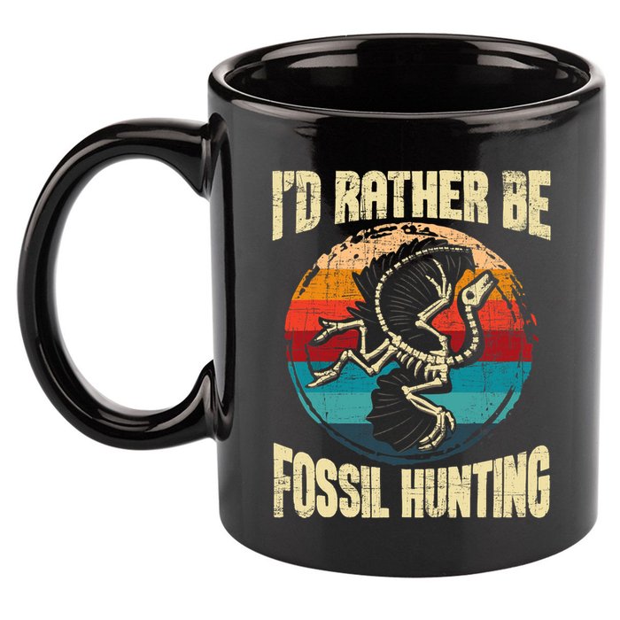 I'd Rather Be Fossil Hunting Paleontologist Paleontology 11oz C Handle Ceramic Mug