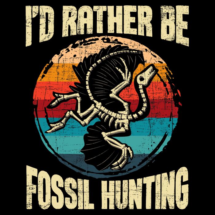 I'd Rather Be Fossil Hunting Paleontologist Paleontology Flatbill Hat