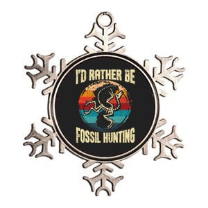 I'd Rather Be Fossil Hunting Paleontologist Paleontology Metallic Star Ornament