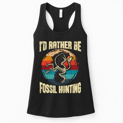 I'd Rather Be Fossil Hunting Paleontologist Paleontology Womens Tank Top