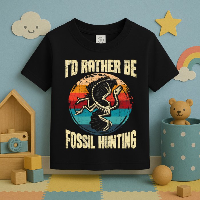 I'd Rather Be Fossil Hunting Paleontologist Paleontology Toddler T-Shirt