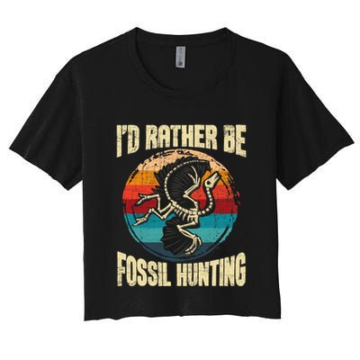 I'd Rather Be Fossil Hunting Paleontologist Paleontology Crop Top