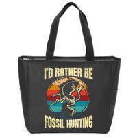 I'd Rather Be Fossil Hunting Paleontologist Paleontology Zip Tote Bag