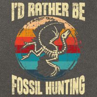 I'd Rather Be Fossil Hunting Paleontologist Paleontology Cotton Canvas Backpack