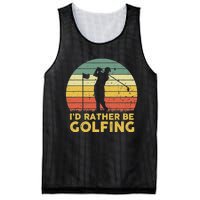 I'd Rather Be Golfing Golf Lover Funny Team Mesh Reversible Basketball Jersey Tank