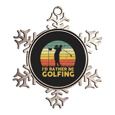 I'd Rather Be Golfing Golf Lover Funny Team Metallic Star Ornament