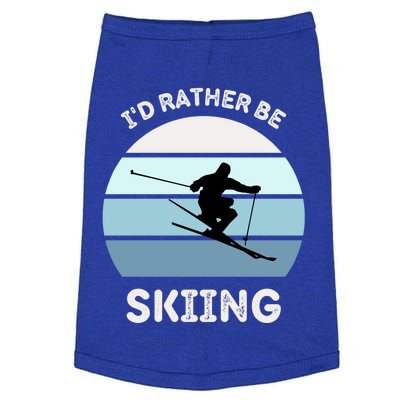 Id Rather Be Skiing Downhill Skiing Family Winter Vacation Gift Doggie Tank