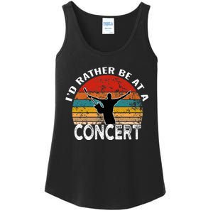 ID Rather Be At A Concert Funny Music Concert Lover Ladies Essential Tank