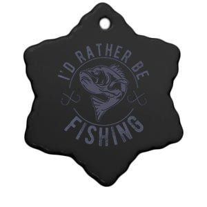 I’D Rather Be Fishing Funny Fishing Saying Graphic Novelty Ceramic Star Ornament