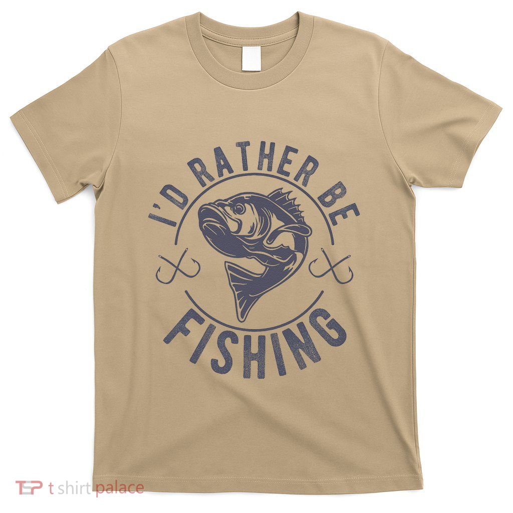I’D Rather Be Fishing Funny Fishing Saying Graphic Novelty T-Shirt