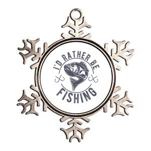 I’D Rather Be Fishing Funny Fishing Saying Graphic Novelty Metallic Star Ornament