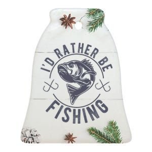 I’D Rather Be Fishing Funny Fishing Saying Graphic Novelty Ceramic Bell Ornament