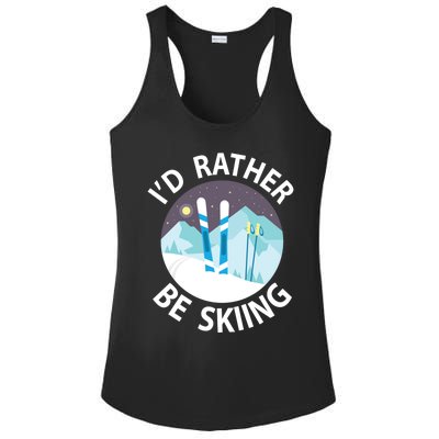 Id Rather Be Skiing Clothes And Skiers Gift Ladies PosiCharge Competitor Racerback Tank