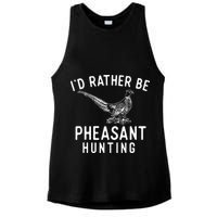 ID Rather Be Pheasant Hunting Pheasant Hunter Bird Hunter Ladies PosiCharge Tri-Blend Wicking Tank