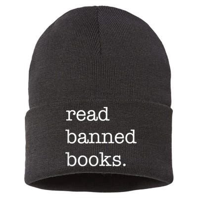 I Read Banned Books I'm With The Banned Books Lovers Sustainable Knit Beanie