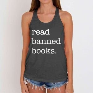 I Read Banned Books I'm With The Banned Books Lovers Women's Knotted Racerback Tank