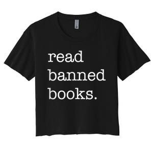 I Read Banned Books I'm With The Banned Books Lovers Women's Crop Top Tee