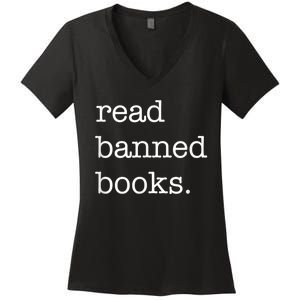 I Read Banned Books I'm With The Banned Books Lovers Women's V-Neck T-Shirt