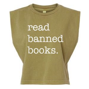 I Read Banned Books I'm With The Banned Books Lovers Garment-Dyed Women's Muscle Tee