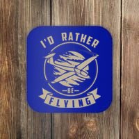 Id Rather Be Flying Cute Gliding Airplanes Gift Coaster