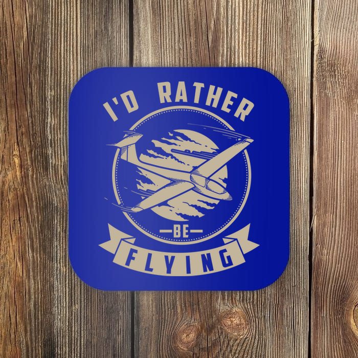 Id Rather Be Flying Cute Gliding Airplanes Gift Coaster