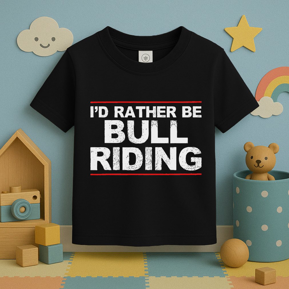 ID Rather Be Bull Riding Rodeo Toddler T-Shirt