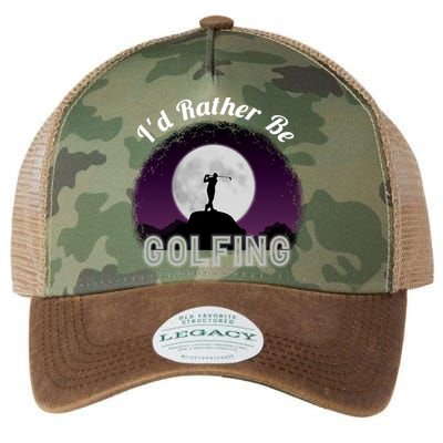 Id Rather Be Golfing Funny Xmas Funny Golf Gift For Golfers Gift Legacy Tie Dye Trucker Hat