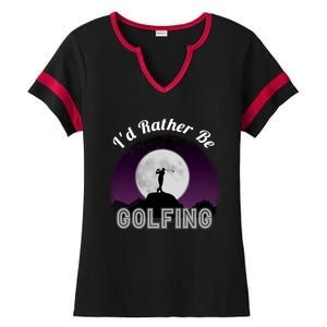 Id Rather Be Golfing Funny Xmas Funny Golf Gift For Golfers Gift Ladies Halftime Notch Neck Tee