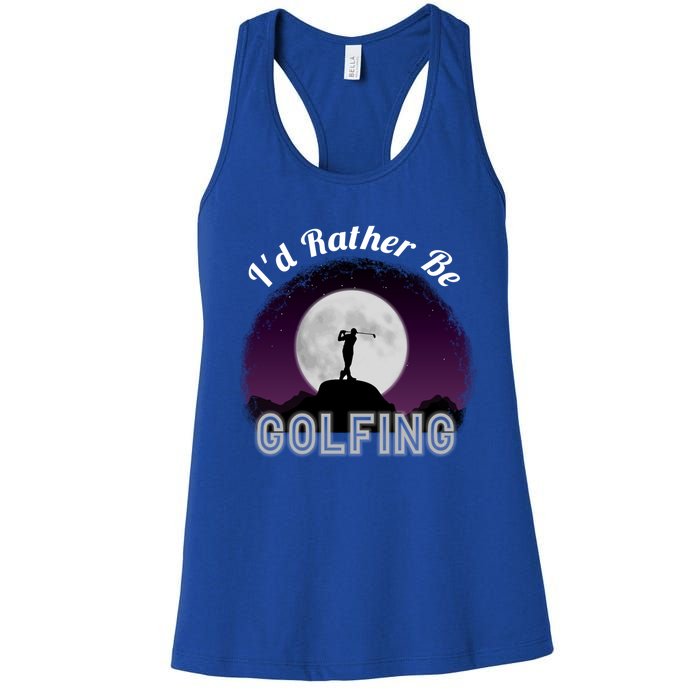 Id Rather Be Golfing Funny Xmas Funny Golf Gift For Golfers Gift Women's Racerback Tank