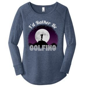 Id Rather Be Golfing Funny Xmas Funny Golf Gift For Golfers Gift Women's Perfect Tri Tunic Long Sleeve Shirt