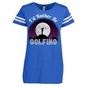 Id Rather Be Golfing Funny Xmas Funny Golf Gift For Golfers Gift Enza Ladies Jersey Football T-Shirt