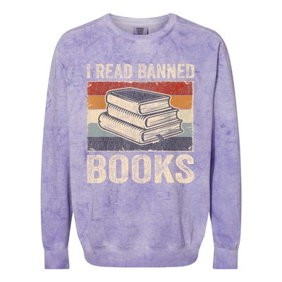 I Read Banned Books Week Librarian Freedom Reader Nerd Colorblast Crewneck Sweatshirt