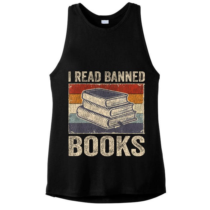 I Read Banned Books Week Librarian Freedom Reader Nerd Ladies PosiCharge Tri-Blend Wicking Tank