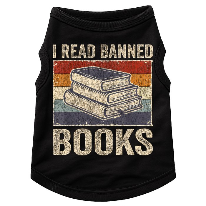 I Read Banned Books Week Librarian Freedom Reader Nerd Doggie Tank