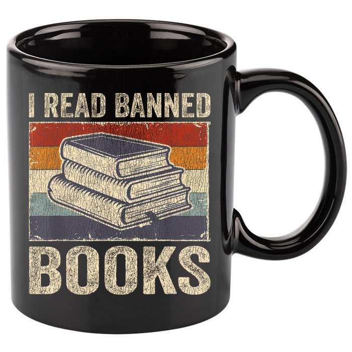 I Read Banned Books Week Librarian Freedom Reader Nerd 11oz C Handle Ceramic Mug