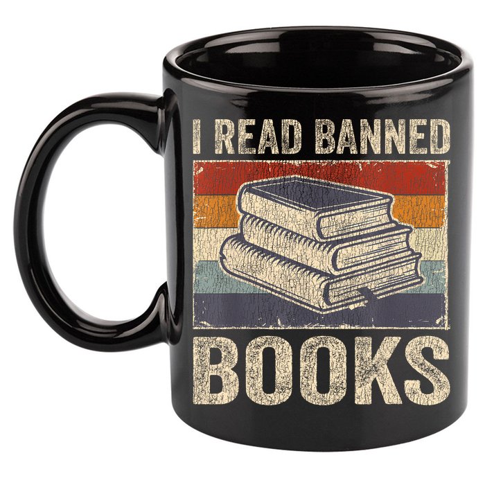I Read Banned Books Week Librarian Freedom Reader Nerd 11oz C Handle Ceramic Mug