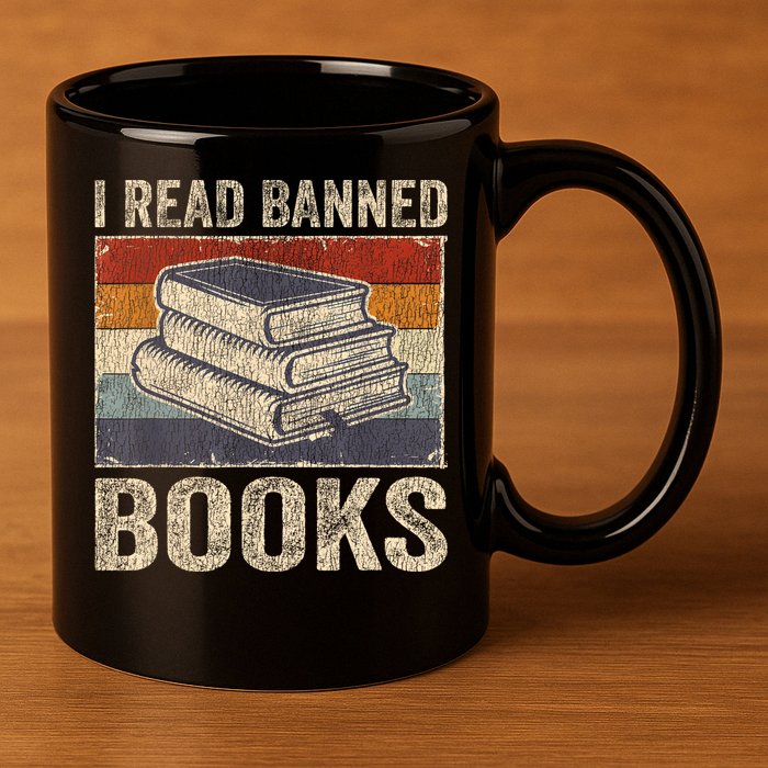 I Read Banned Books Week Librarian Freedom Reader Nerd 11oz C Handle Ceramic Mug