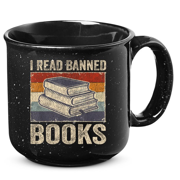 I Read Banned Books Week Librarian Freedom Reader Nerd 15oz Campfire Ceramic Mug