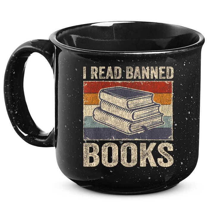 I Read Banned Books Week Librarian Freedom Reader Nerd 15oz Campfire Ceramic Mug
