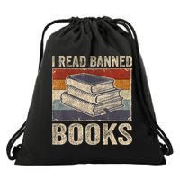I Read Banned Books Week Librarian Freedom Reader Nerd Drawstring Bag