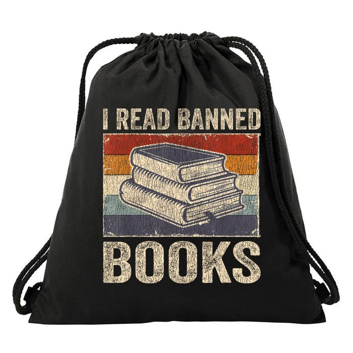 I Read Banned Books Week Librarian Freedom Reader Nerd Drawstring Bag