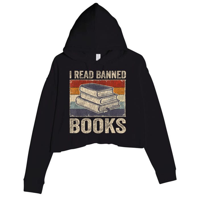 I Read Banned Books Week Librarian Freedom Reader Nerd Crop Fleece Hoodie