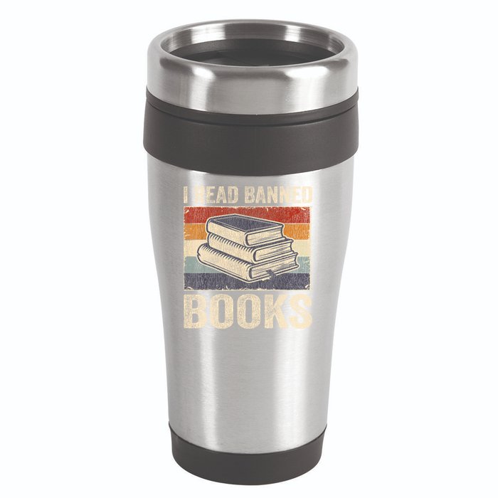 I Read Banned Books Week Librarian Freedom Reader Nerd 16oz Travel Tumbler