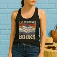 I Read Banned Books Week Librarian Freedom Reader Nerd Womens Tank Top