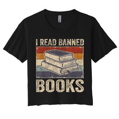 I Read Banned Books Week Librarian Freedom Reader Nerd Crop Top