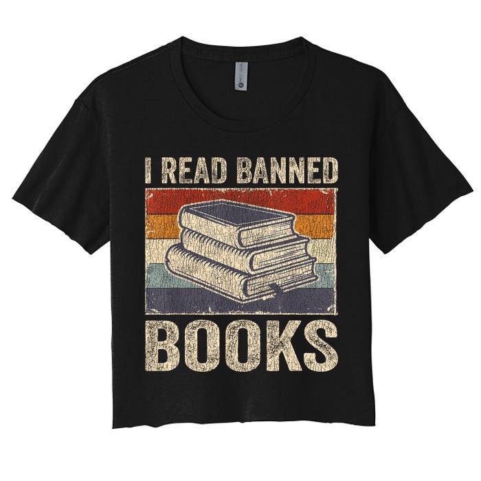 I Read Banned Books Week Librarian Freedom Reader Nerd Crop Top